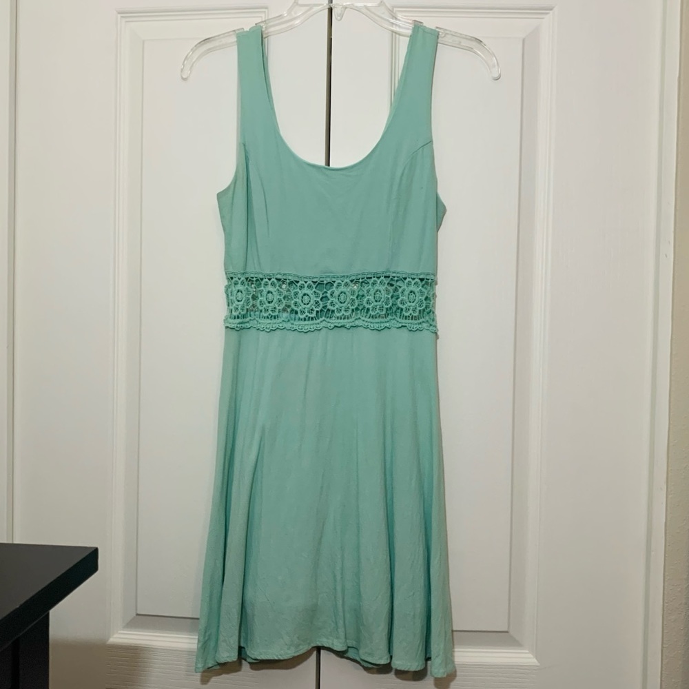 Solemio Mint Sundress with Lace Cut Out
